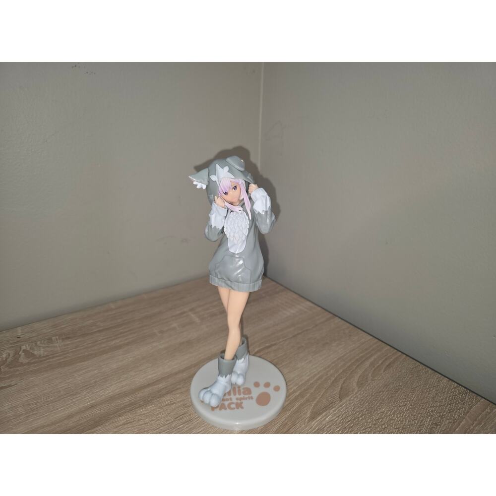 Rezero Emilia Hooded Kawaii Ver. Figurine 8.5" Japan Figure No Box‎ PVC